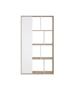 LIBRERIA "LABIRINTO" BIANCO E QUERCIA, 88X29X157 CM